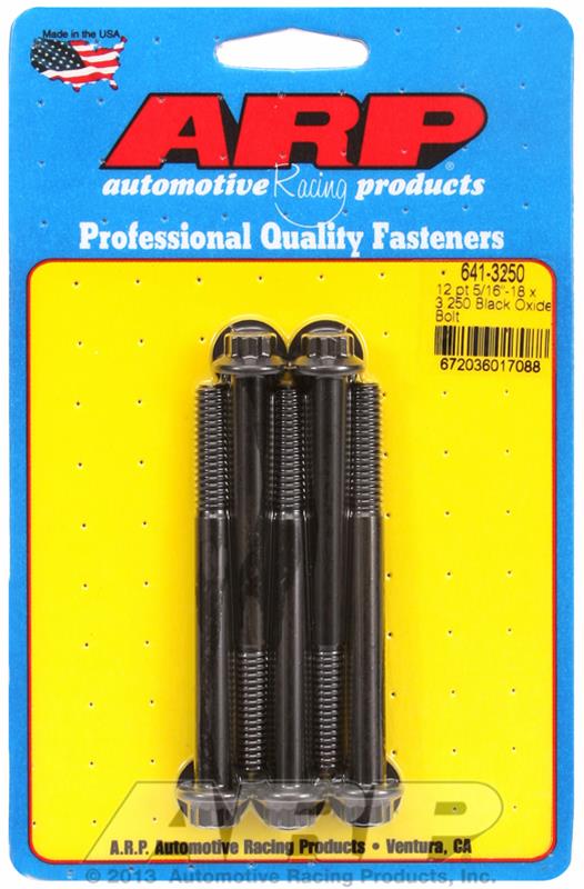 ARP ARP 5/16"-18 x 3.250 12pt black oxide bolts (641-3250) SR