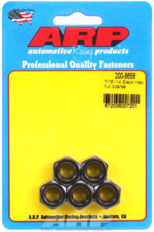 ARP ARP 7/16"-14 black coarse hex nut kit (200-8656) SR