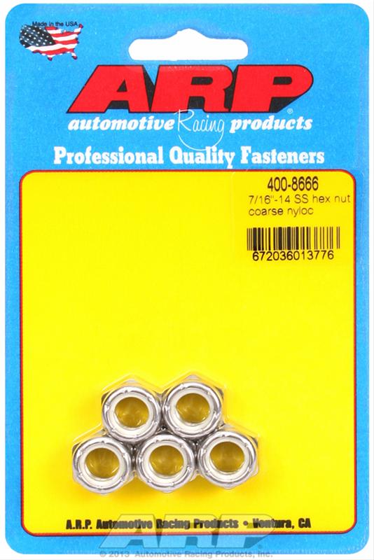 ARP ARP 7/16"-14 SS coarse nyloc hex nut kit (400-8666) SR
