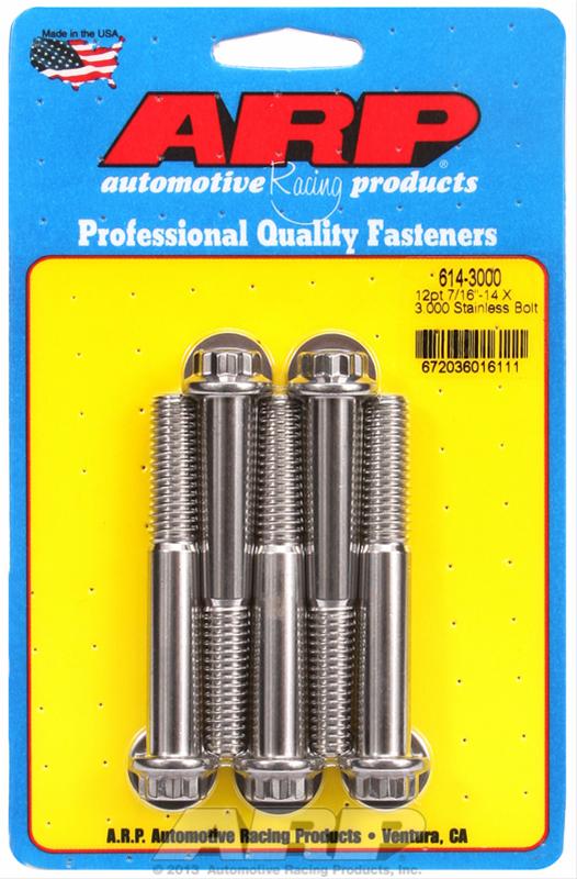 ARP ARP 7/16"-14 X 3.000 12pt 1/2 wrenching SS bolts (614-3000) SR