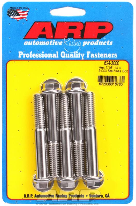 ARP ARP 7/16"-14 X 3.000 hex 1/2 wrenching SS bolts (624-3000) SR