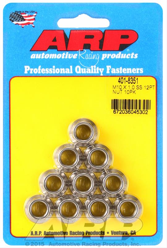 ARP ARP M10 X 1.0 SS 12pt nut kit (401-8351) SR
