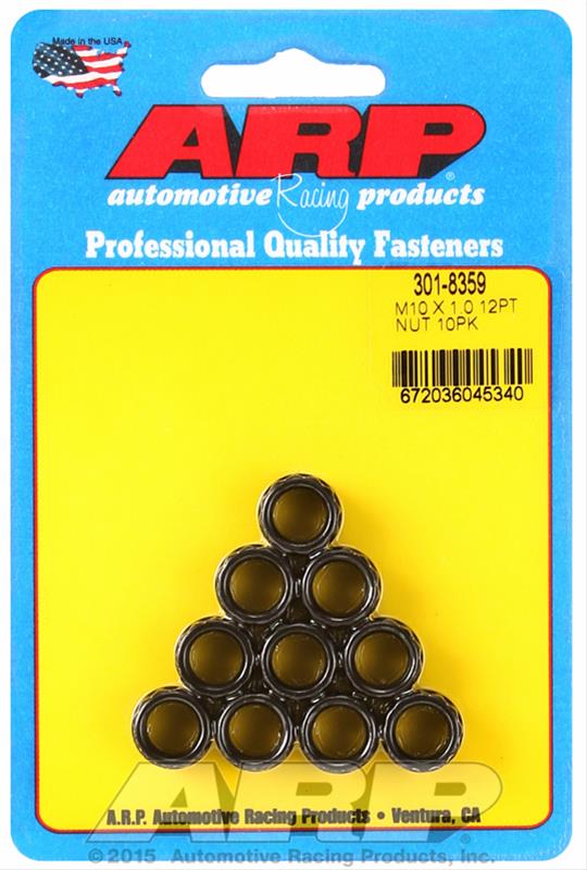 ARP ARP M10 x 1.00 Thread 12pt Nuts 8740 Chrome Moly 10 Pack PC (301-8359) SR