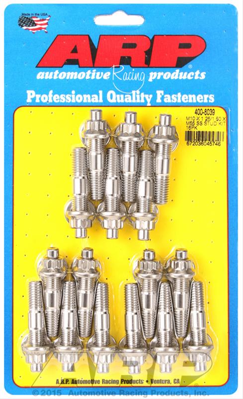 ARP ARP M10 X 1.25/1.50 X 55mm broached stud kit 16pcs (400-8039) SR