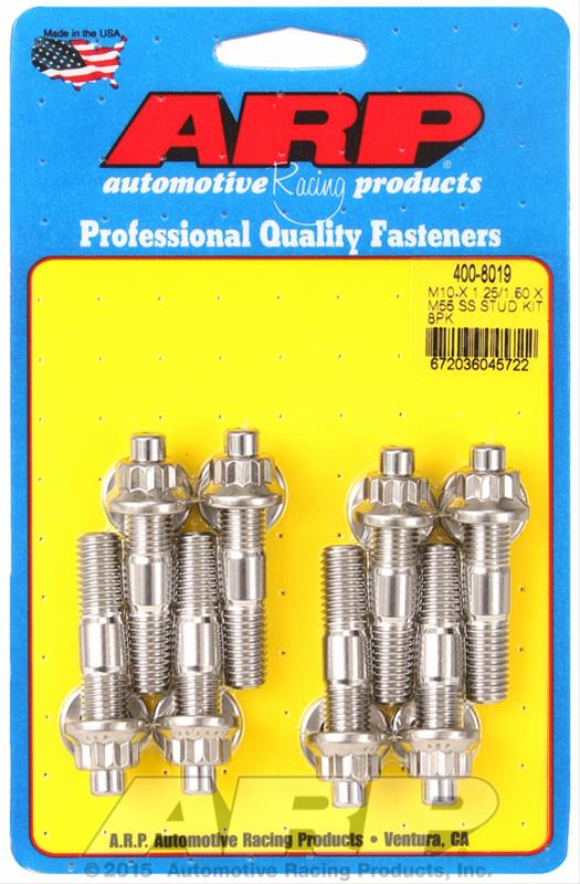 ARP ARP M10 X 1.25/1.50 X 55mm broached stud kit 8pcs (400-8019) SR