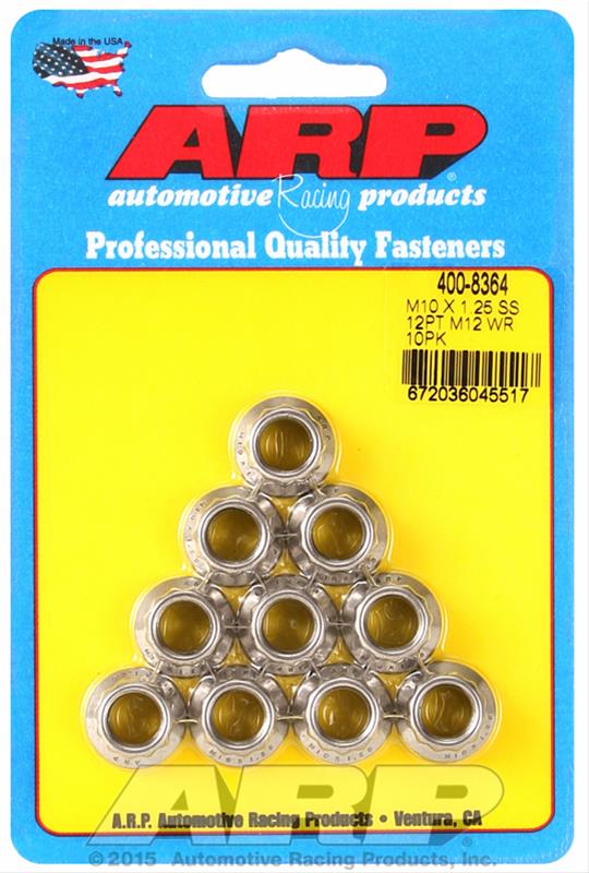 ARP ARP M10 X 1.25 (M12 wr) SS 12pt nut kit (400-8364) SR