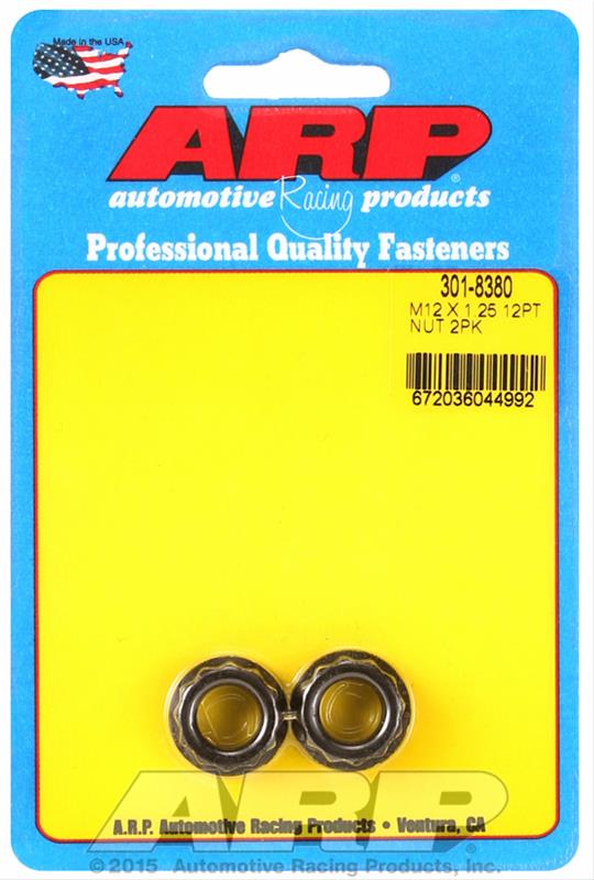 ARP ARP M10 X 1.25 sml clr/low head 12pt nut kit (301-8330) SR