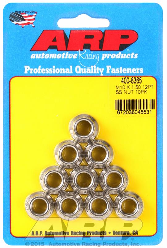 ARP ARP M10 X 1.50 (M12 wr) SS 12pt nut kit (400-8365) SR
