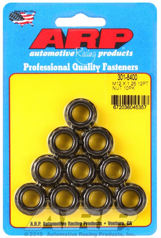 ARP ARP M12 X 1.25 (5/8 wr) 12pt 10pc nut kit (301-8400) SR