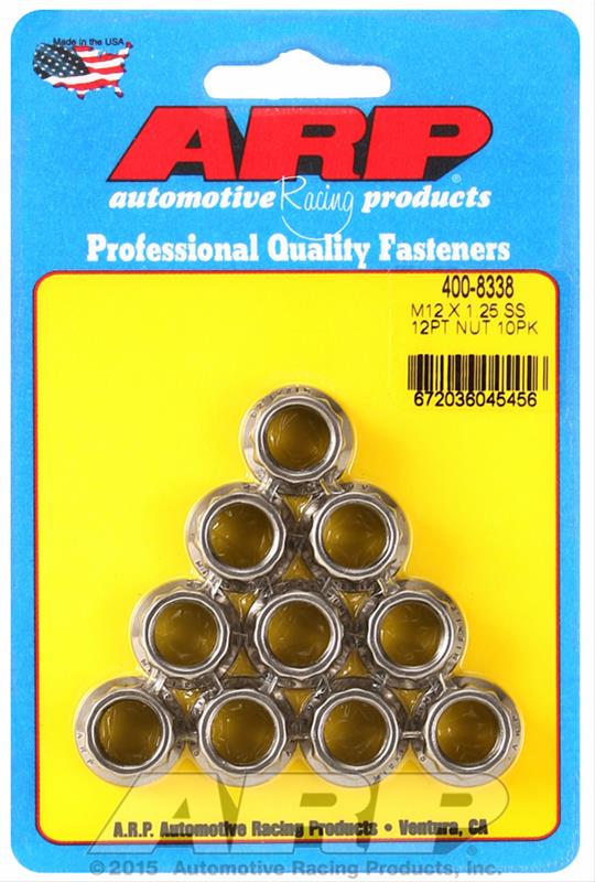 ARP ARP M12 X 1.25 (.750 collar) SS 12pt nut kit (400-8338) SR