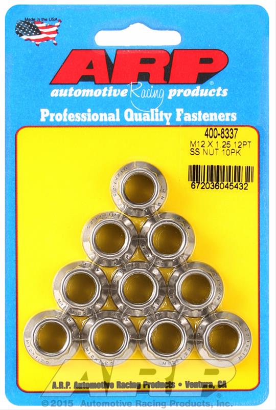 ARP ARP M12 X 1.25 (M14 wr) SS 12pt nut kit (400-8337) SR