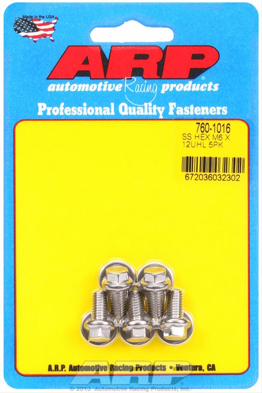 ARP ARP M6 x 1.00 x 12 hex SS bolts (760-1016) SR