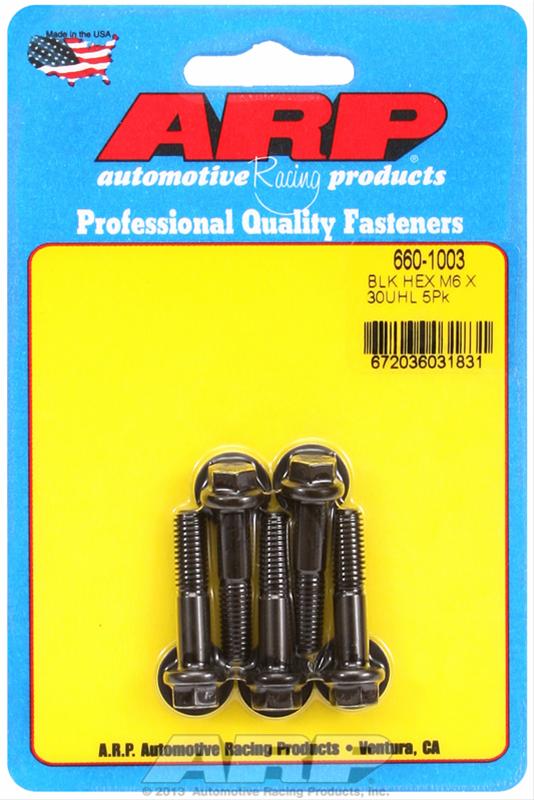 ARP ARP M6 x 1.00 x 30 hex black oxide bolts (660-1003) SR