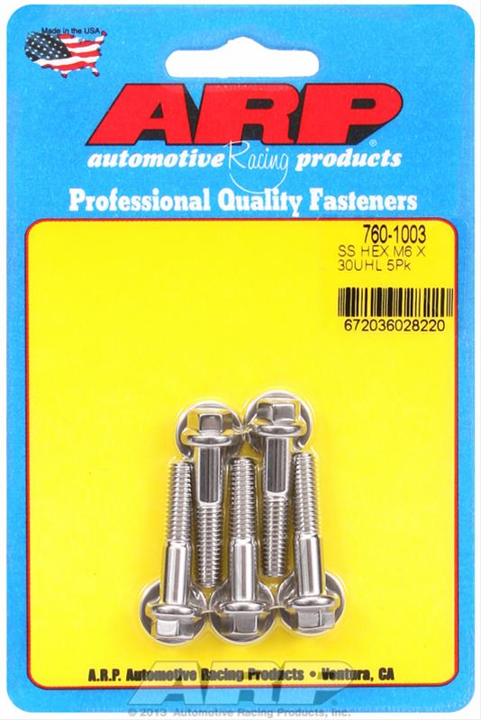 ARP ARP M6 x 1.00 x 30 hex SS bolts (760-1003) SR