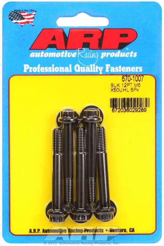 ARP ARP M6 x 1.00 x 50 12pt black oxide bolts (670-1007) SR
