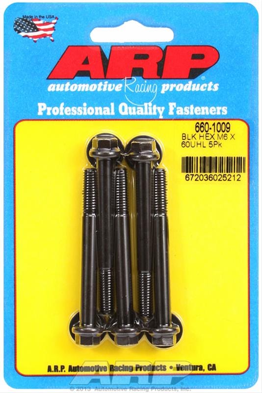 ARP ARP M6 x 1.00 x 60 hex black oxide bolts (660-1009) SR