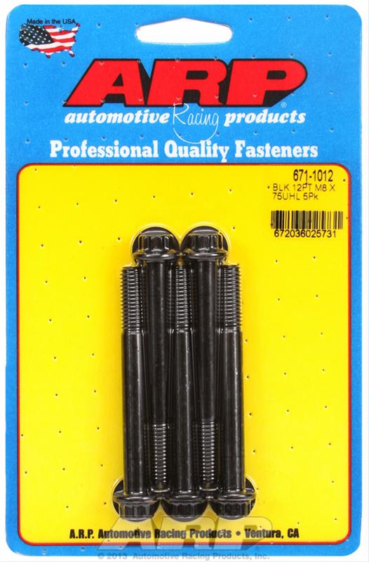 ARP ARP M8 x 1.25 x 75 12pt black oxide bolts (671-1012) SR