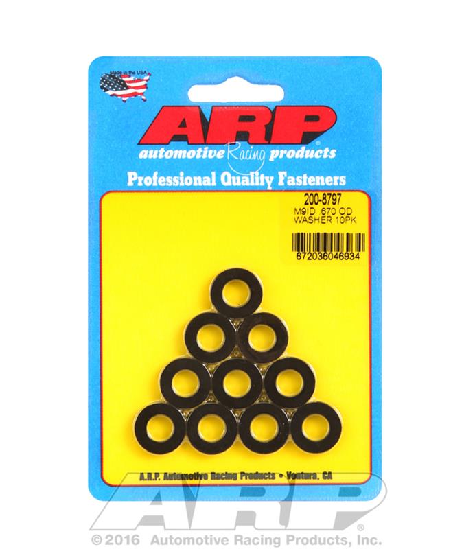 ARP ARP M9 ID .670 OD chamfer black washers (200-8797) SR