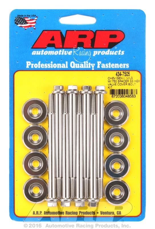 ARP ARP SB Chevy GENIII IV/LS w/.750 spacer SS hex valve cover b (434-7505) SR