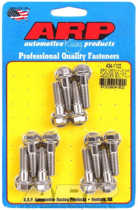 ARP ARP SBC/GENIII LS 3/8 flange SS hex header bolt kit (434-1102) SR