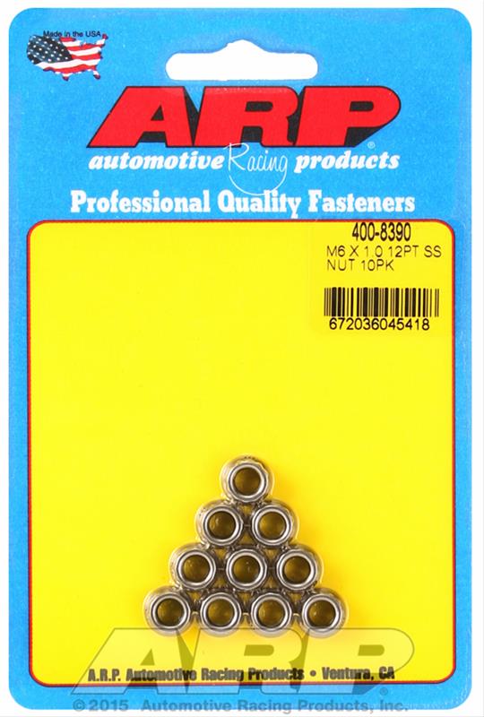 ARP ARP Stainless M6 X 1.00 SS 12pt, Nut Kit (400-8390) SR