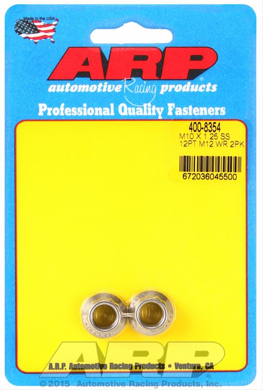 ARP M10 X 1.25 SS M12 socket 12pt nut kit (400-8354) SR