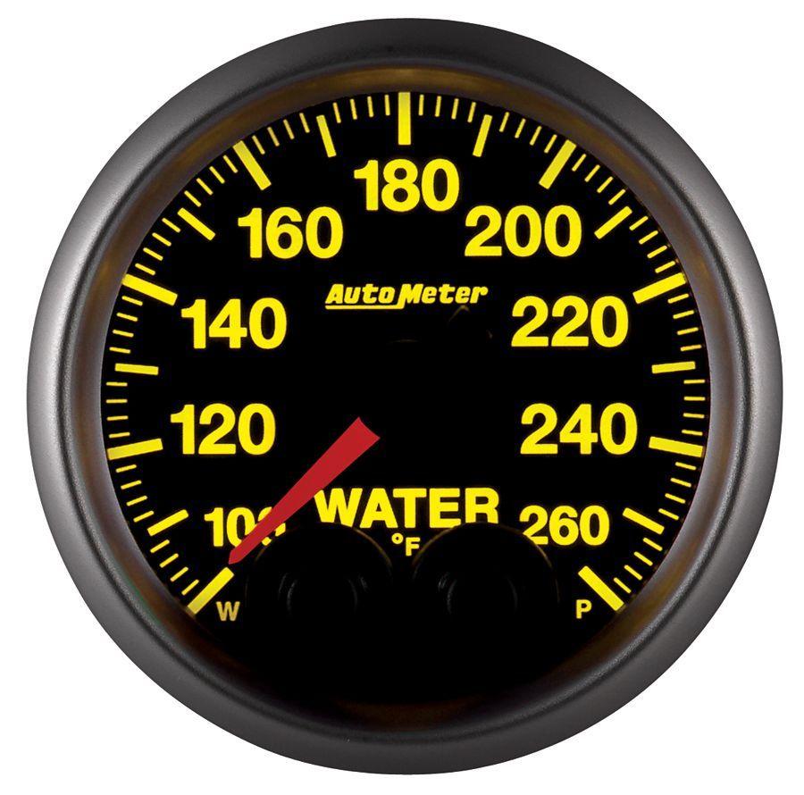 AUTOMETER 2-1/16", Programmable Warning Function, 100-260°F Auto Meter Elite Series Water Temperature Gauge AU5654 SR