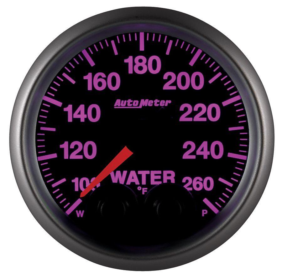 AUTOMETER 2-1/16", Programmable Warning Function, 100-260°F Auto Meter Elite Series Water Temperature Gauge AU5654 SR