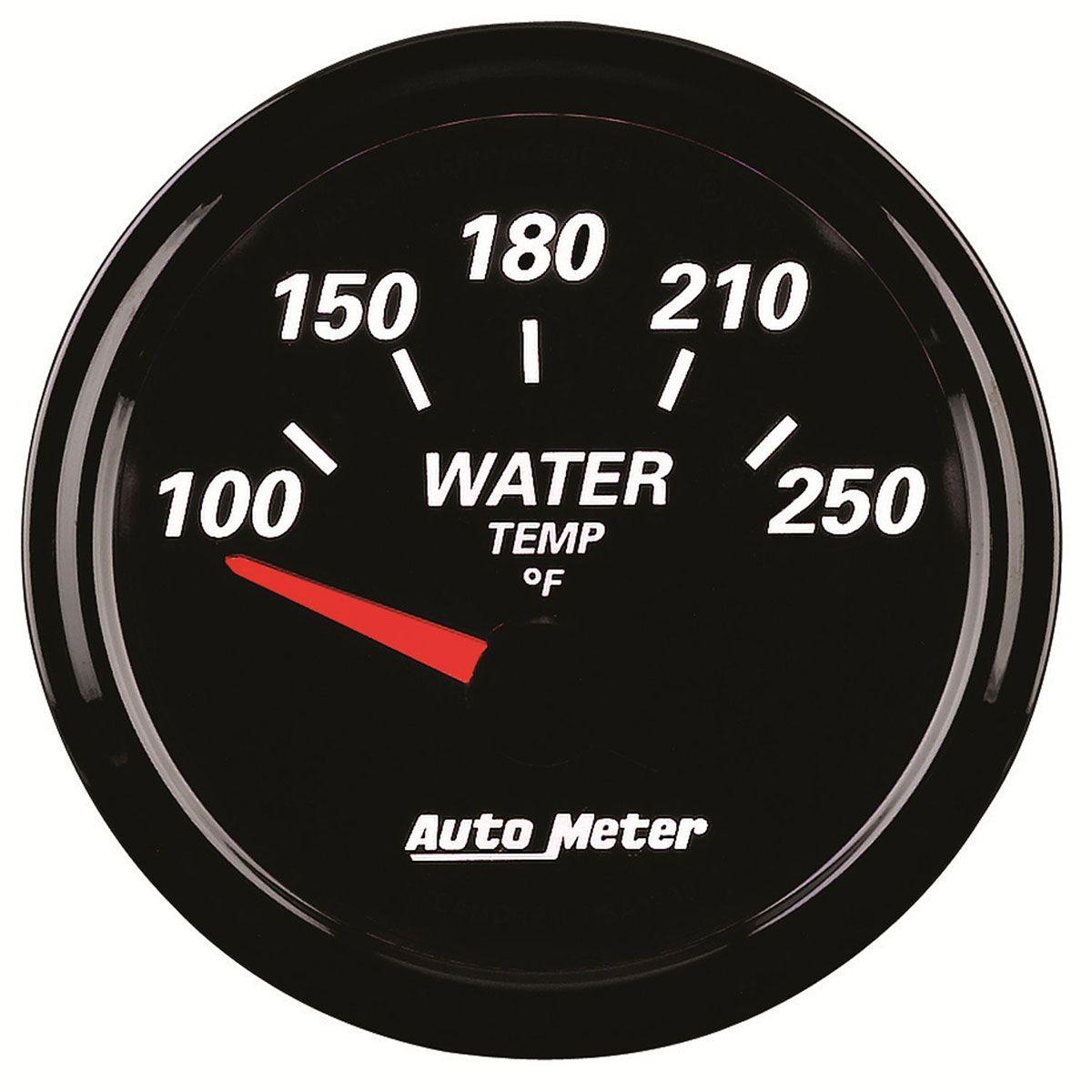 AUTOMETER 2-1/16", Short Sweep Electric, 100-250°F Auto Meter Designer Black II Water Temperature Gauge AU1238 SR