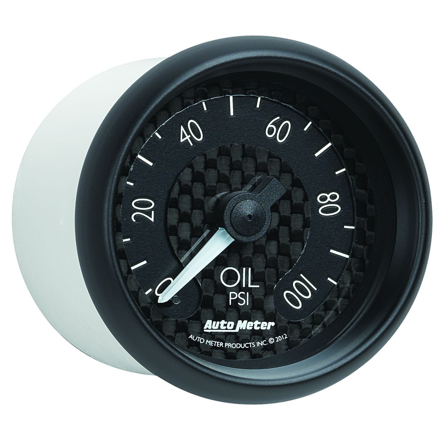 AUTOMETER 2-5/8", Black Carbon Fiber Dial, Full Sweep Mechanical, 0-100 psi Auto Meter GT Series Oil Pressure Gauge AU8021 SR
