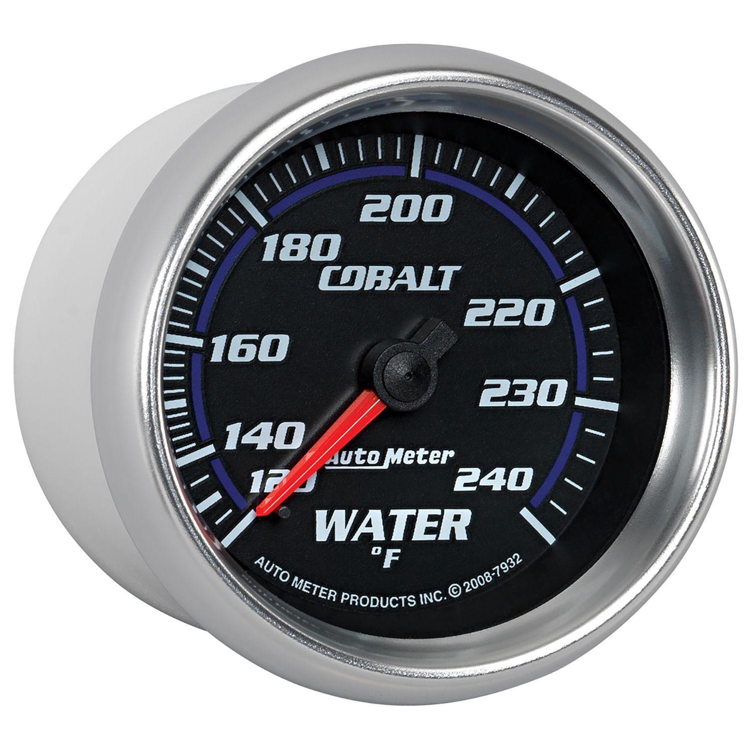 AUTOMETER 2-5/8", Full Short Sweep Mechanical, 120-240°F Auto Meter Cobalt Series Water Temperature Gauge AU7932 SR