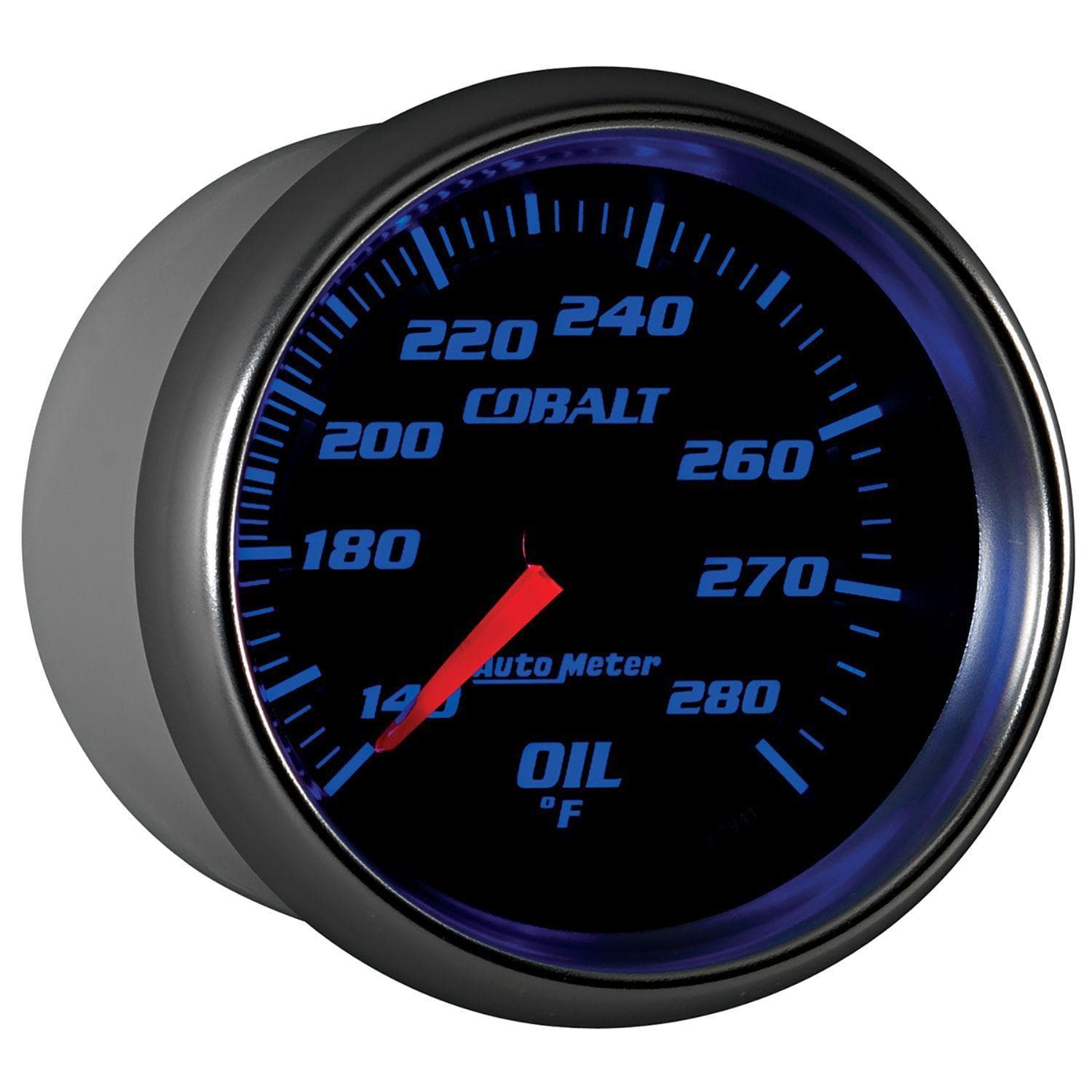 AUTOMETER 2-5/8", Full Sweep Mechanical, 140-280°F Auto Meter Cobalt Series Oil Temperature Gauge AU7941 SR