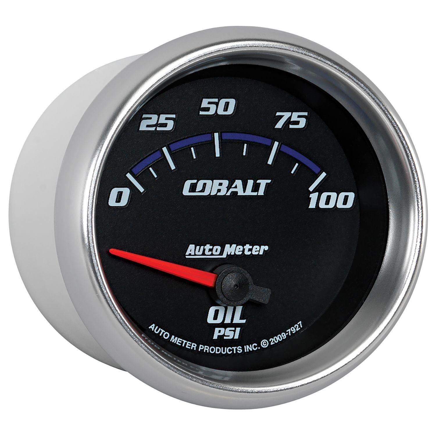 AUTOMETER 2-5/8", Short Sweep Electric, 0-100 psi Auto Meter Cobalt Series Oil Pressure Gauge AU7927 SR