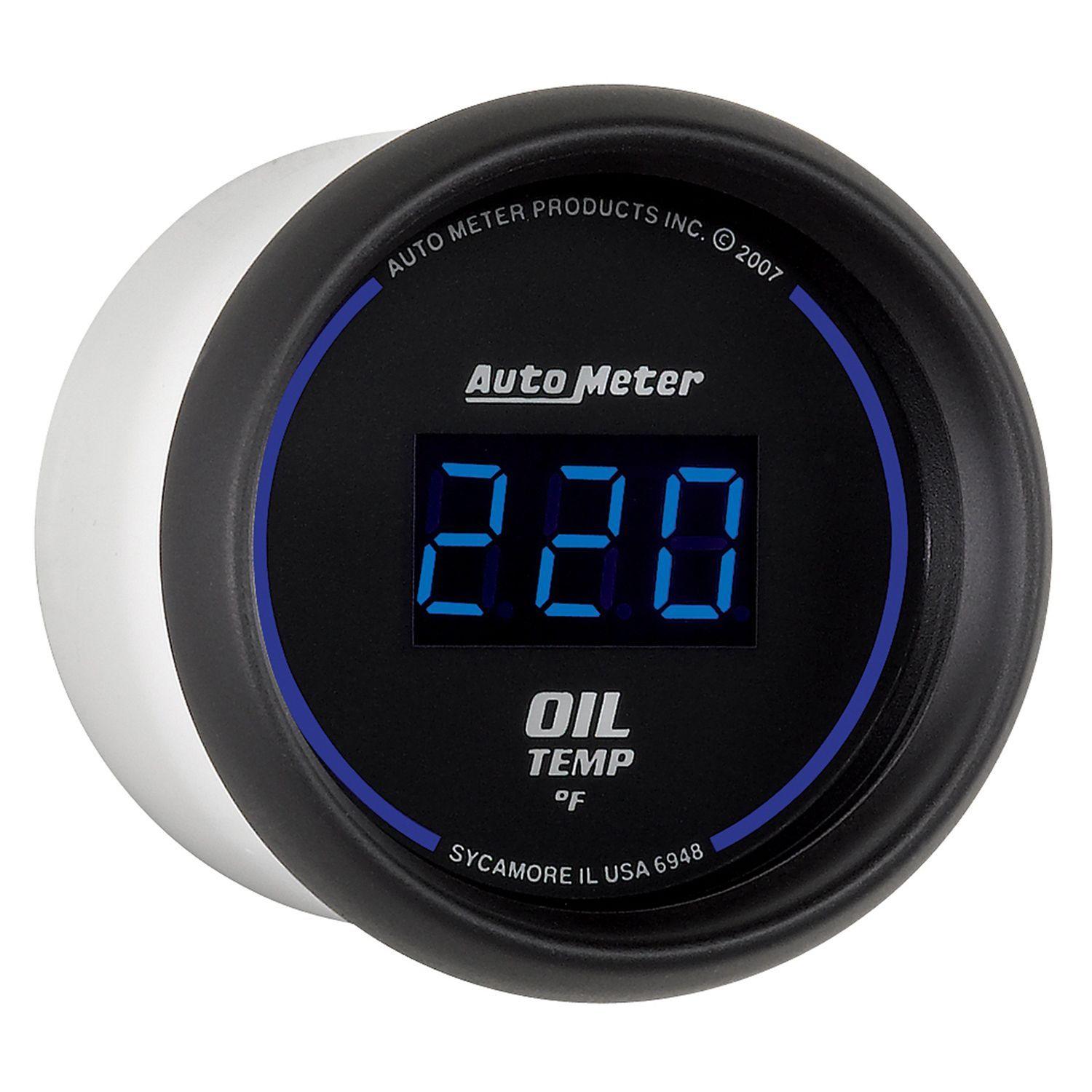 AUTOMETER Digital, In-dash, 2-1/16", 0-340°F Auto Meter Cobalt Digital Series Oil Temperature Gauge AU6948 SR