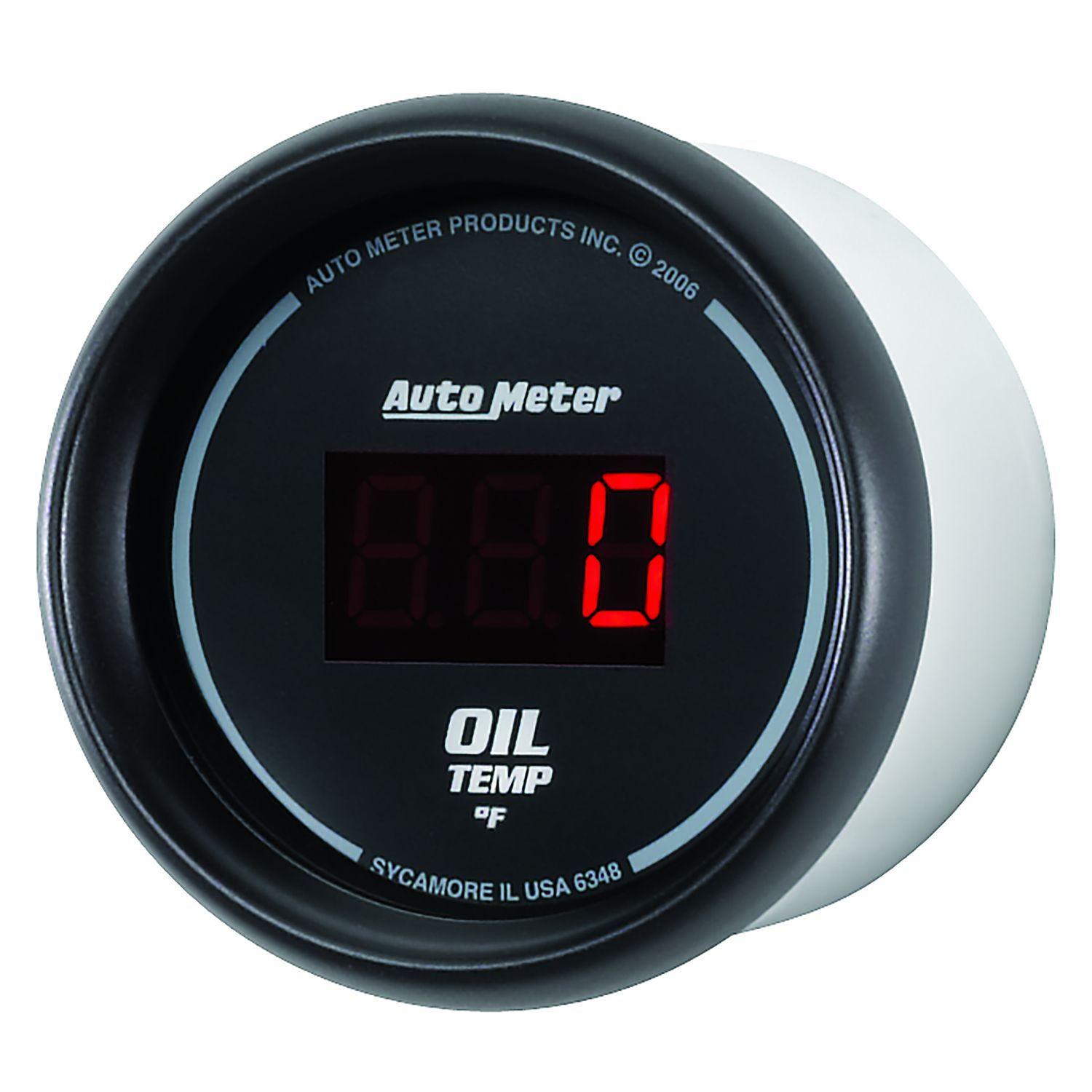 AUTOMETER Digital, In-dash, 2-1/16", 0-340°F Auto Meter Sport-Comp Digital Series Oil Temperature Gauge AU6348 SR