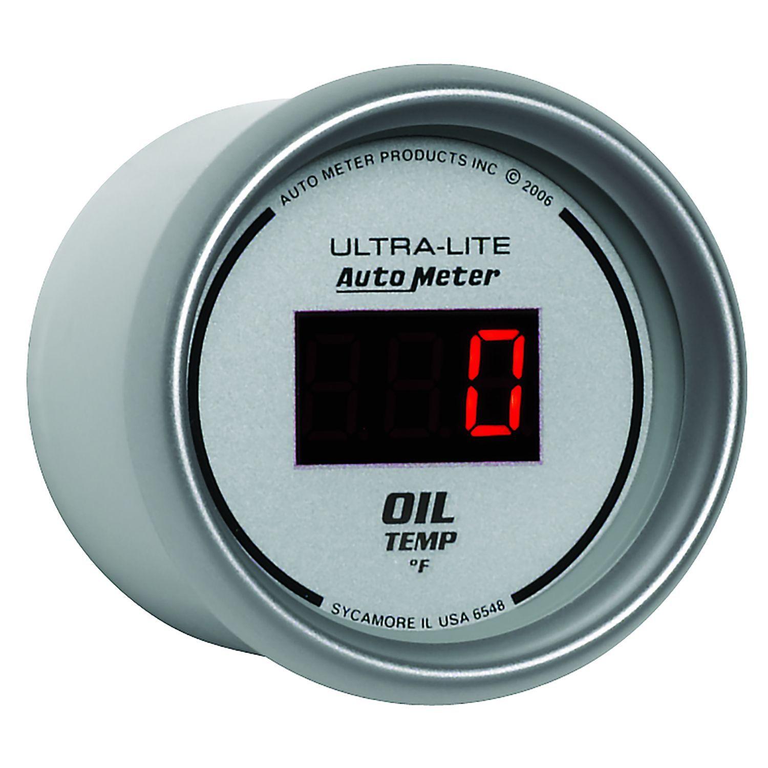 AUTOMETER Digital, In-dash, 2-1/16", 0-340°F Auto Meter Ultra-Lite Digital Series Oil Temperature Gauge AU6548 SR
