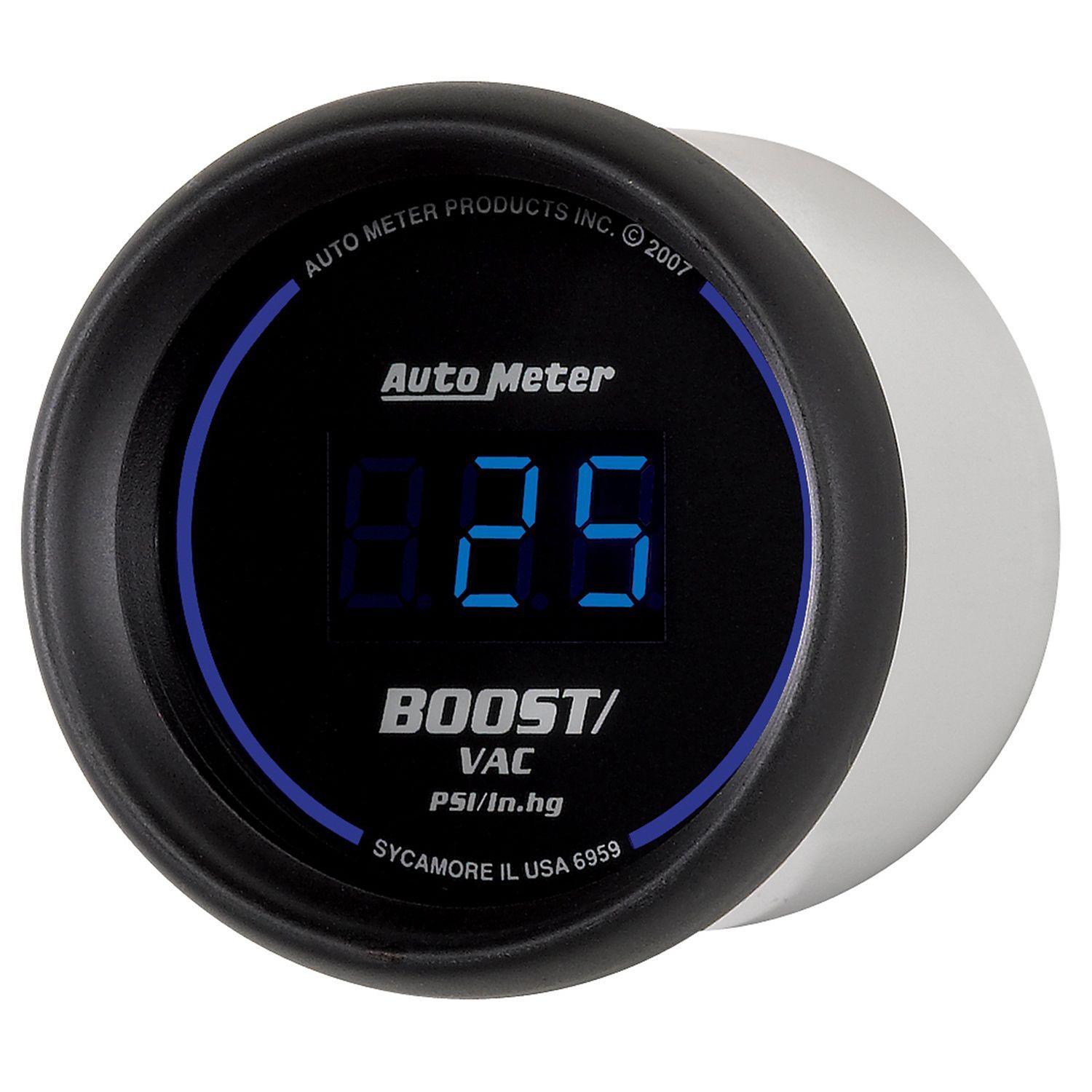 AUTOMETER Digital, In-dash, 2-1/16", 30 In Hg.-Vac./30 psi Auto Meter Cobalt Digital Series Boost/Vacuum Gauge AU6959 SR