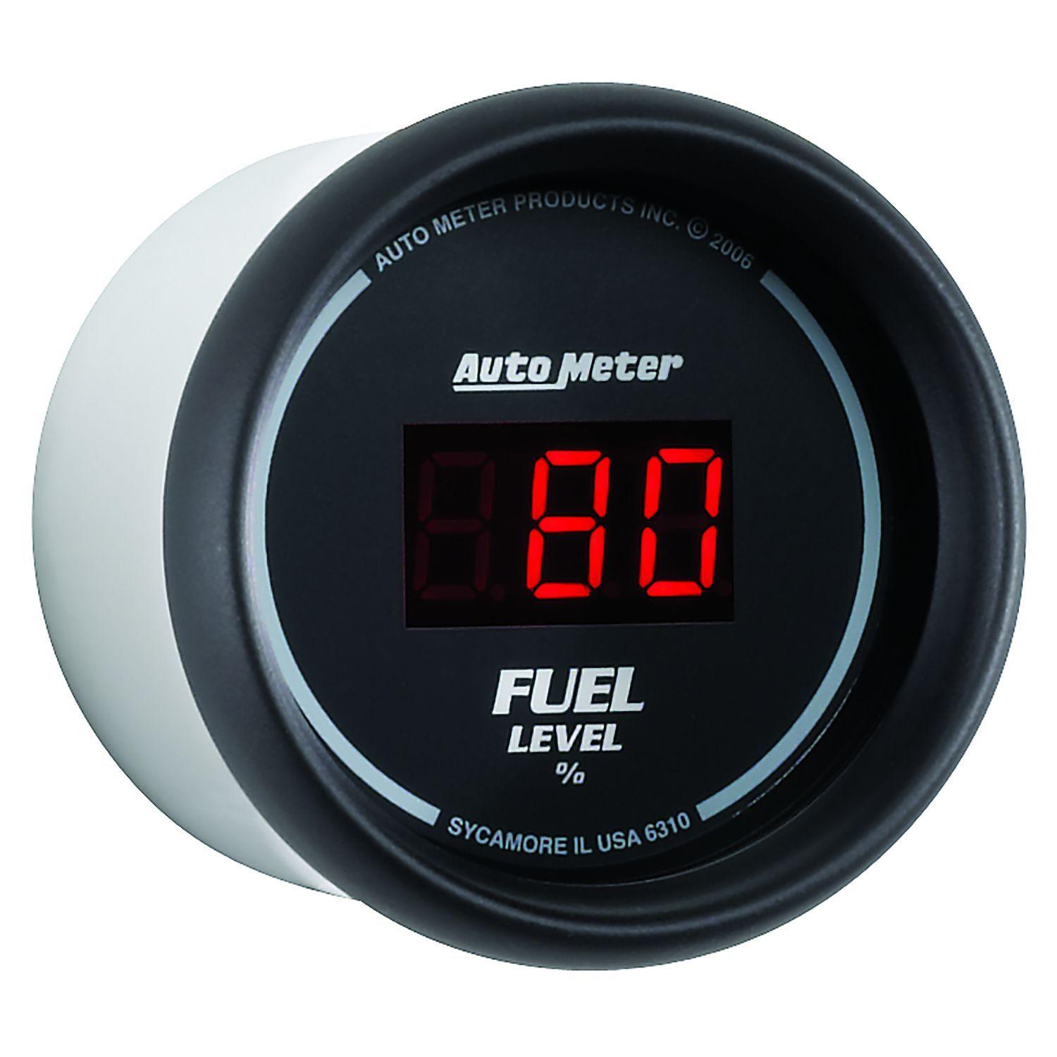 AUTOMETER In-dash, 2-1/16", Programmable, 0-280 ohm, Adjustable Scale w/ 7 pre- Auto Meter Sport-Comp Digital Series Fuel Level Gauge AU6310 SR