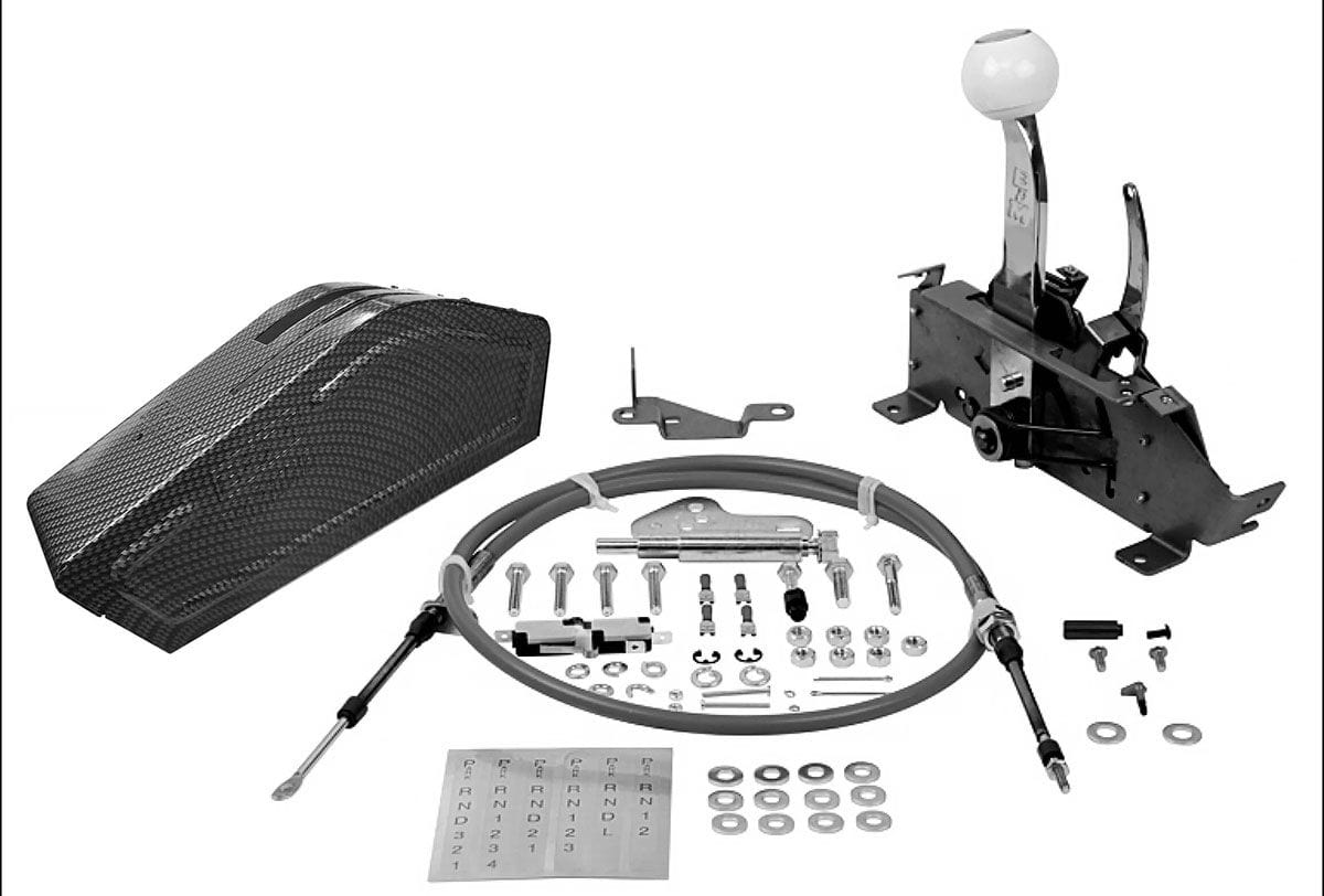 B&M 3 or 4 Speed Ratchet Shifter, Carbon Fibre Look Aluminium Cover, 5' S B&M Pro Ratchet Shifter BM80843 SR