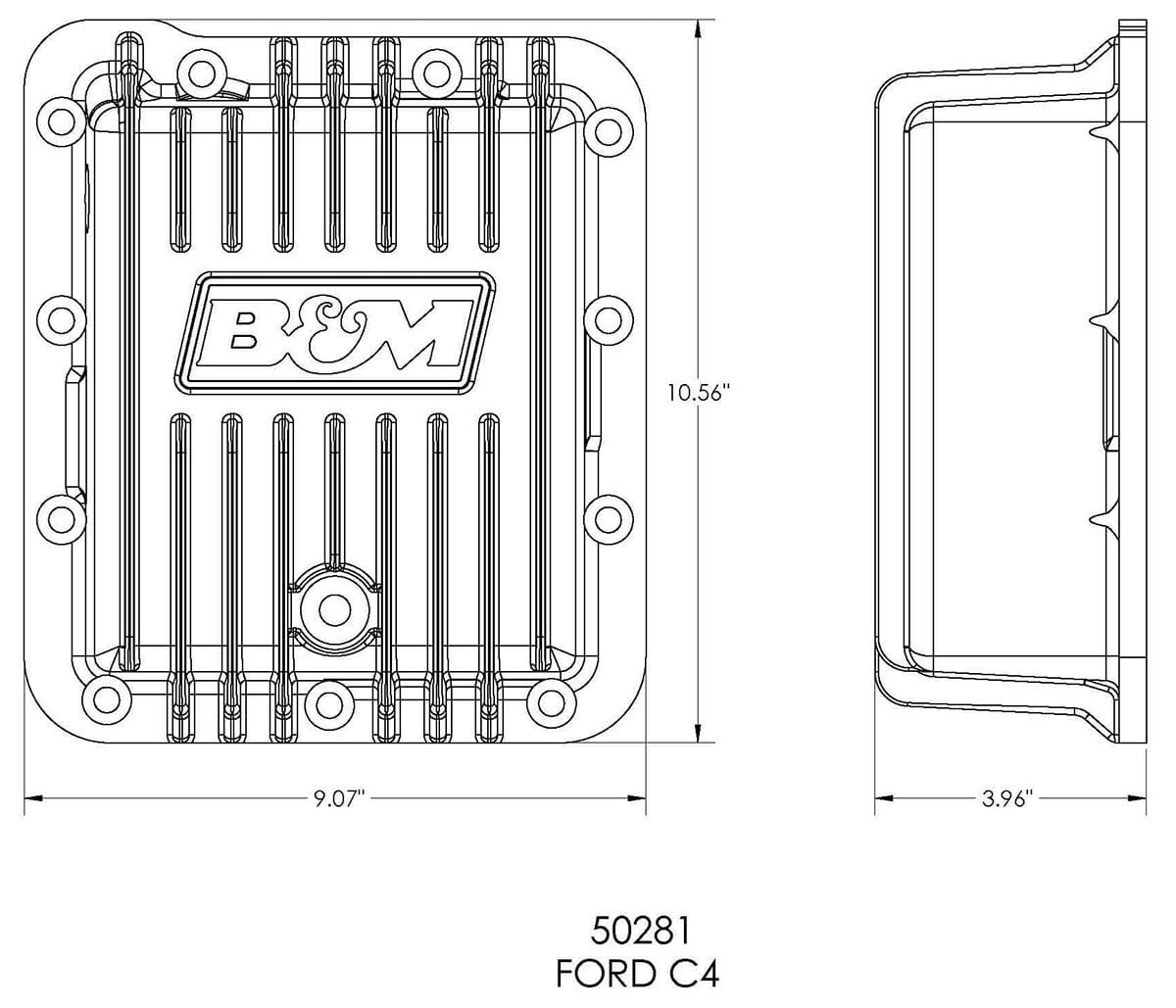 B&M Suit Ford C4, Adds An Additional 1.9 Litres B&M Cast Aluminium Deep Pan BM50281 SR