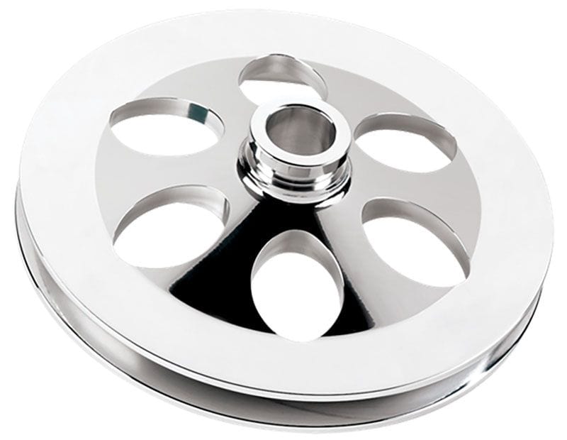 BILLET 1-Groove Suit '75-Up Saginaw Pump With Press-On Pump Shaft, Long Or S Billet Specialties Power Steering Pulley - Polished BS86420 SR