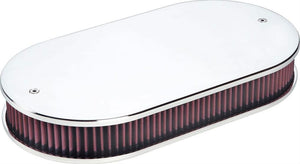 Billet Specialties Polished Aluminium Oval Dual Quad Air Cleaner Assembly - Plain BS15529