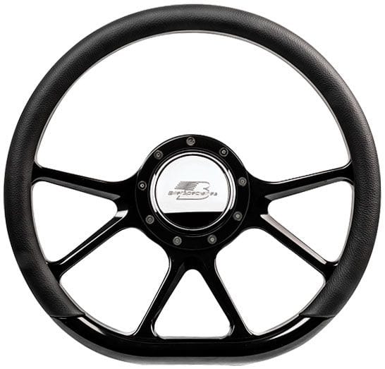 Billet Billet Billet 14" PRISM D-Shaped Steering Wheel (BSBLK29475) SR