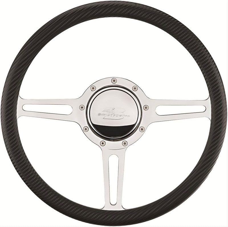 BILLET Half Wrap, Horn Button and Adapter Sold Separately Billet Specialties 14" Billet "Split Spoke" Steering Wheel BS30137 SR