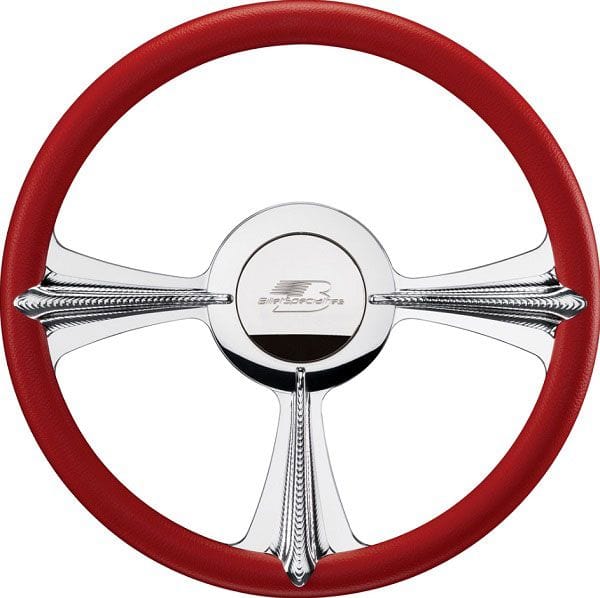 BILLET Half Wrap, Horn Button and Adapter Sold Separately Billet Specialties Profile Series 14" Billet "Rat Tail" Steering Wheel BSP30097 SR