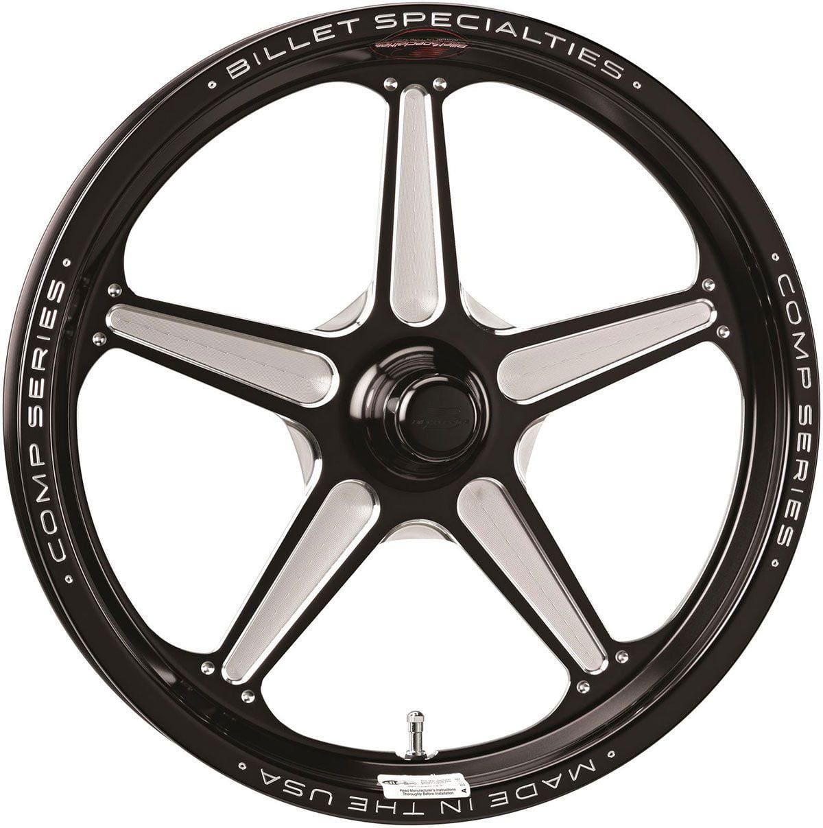 Billet Specialties 5x4.50" Bolt Circle with 2.75" Backspace Billet Specialties Comp 5 17x4.5" Wheel, Black BSCSFB37456527 SR
