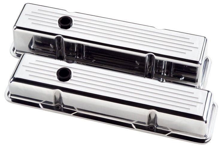 BILLET Suit SB Chev - Tall Billet Specialties Aluminium Valve Covers Ball Milled - Polished BS95220 SR