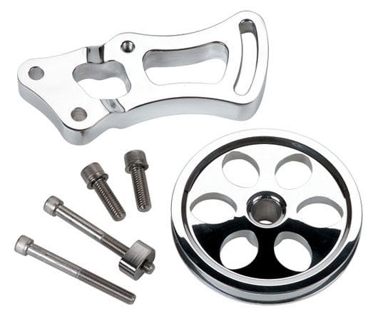 BILLET Suit SB Chev, V-Groove Pulley (Short W/P) Billet Specialties Power Steering Pulley & Bracket BS12120 SR
