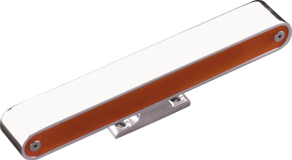 BILLET With Red Lense, 7" W x 1-3/4" H x 9/16" D Billet Specialties Oval Third Brake Light - Polished BS62220 SR