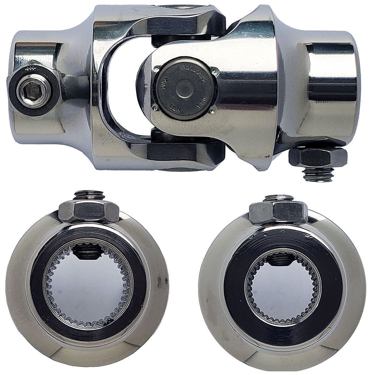 BORGESON 3/4"-36 x 5/8"-36 - Spline x Spline Borgeson Borgeson Polished Stainless Steel Single Needle Bearing Universal Joint BOR12341 SR